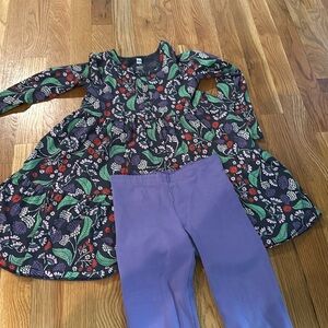 Tea collection floral cotton dress and matching legging size 7